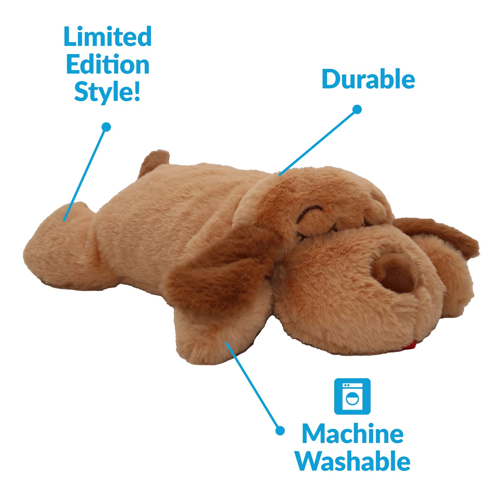 SmartPetLove Limited Edition - Original Snuggle Puppy Heartbeat Stuffed Toy for Dogs. Pet Anxiety Relief and Calming Aid, Comfort Toy for Behavioral Training in Sleeping Biscuit