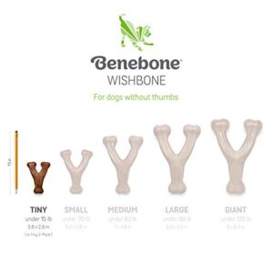 Benebone Puppy 2-Pack Dental Chew/Wishbone Dog Chew Toys, Made in USA, Real Bacon Flavor
