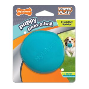 Nylabone Power Play Puppy Gum-a-Ball, Puppy Ball - Interactive Puppy Enrichment Toys - Puppy Must Haves (1 Count)