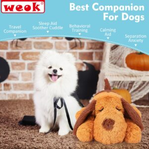 WEOK Heartbeat Puppy Toy - Comfort Cuddler Pillow, Dog Anxiety Relief Calming Aid,Heartbeat Stuffed Toy for Dogs,Puppy Heartbeat Toy Sleep Aid,Dog Heartbeat Toy for Pet