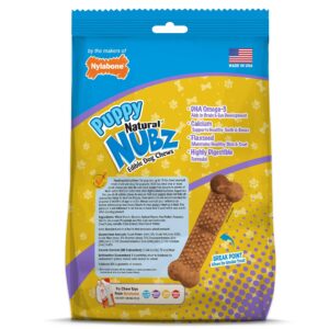 Nylabone Nubz Natural Turkey & Sweet Potato Flavor Edible Chew Treats for Dogs, Made in USA, Small - Up to 25 lbs. (8 Count)