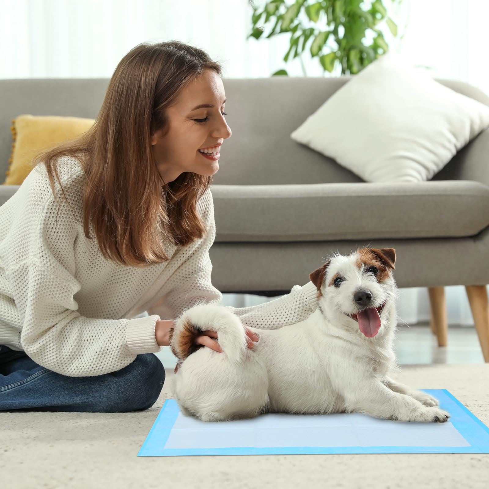 ScratchMe Super Absorbent Waterproof Dog and Puppy Pet Training Pad, Housebreaking Pet Pad,Blue (23.6"x23.6"（40PCS）)