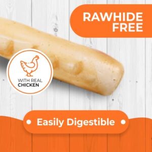 Canine Naturals Puppy Chicken and Rice Chew - Rawhide Free Puppy Treats - Made with USA Chicken - All-Natural & Easily Digestible - 2 Pack of 7-Inch Rolls for Puppies