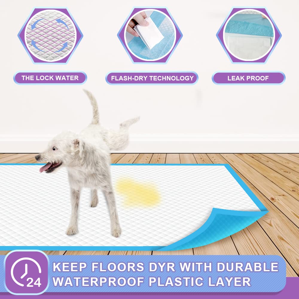 IMMCUTE Puppy Pee Pads 22"x23"-150 Count | Dog Pee Training Pads Super Absorbent & Leak-Proof | Disposable Pet Piddle and Potty Pads for Puppies | Dogs | Doggie| Cats | Rabbits