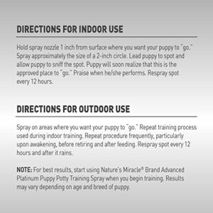 Nature's Miracle Advanced Platinum Puppy Potty Training Spray 16 Oz, Dog Training Aid