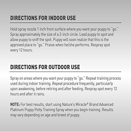 Nature's Miracle Advanced Platinum Puppy Potty Training Spray 16 Oz, Dog Training Aid