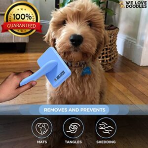 We Love Doodles Dog Slicker Brush for Grooming Pet Hair - Best Brushes For Poodle & Golden Doodle - Long Haired Brush For Dogs - Goldendoodle Long Pin Brush For Dematting (Small)