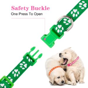 BOUMUSOE 18 Pcs Puppy Collars for Litter Adjustable Puppy Whelping Collars Soft Nylon Puppy ID Collars with Safety Quick Release Buckle for Small Medium Dogs( 17-26cm )