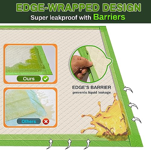 Gardner Pet Pee Pads for Dogs Extra Large 28"x34", XL Thicker ECO Green Disposable Xlarge Puppy Training Pads Super Absorbent Full Edge-Wrapping Pad for Dogs, Puppies, Doggie, Cats, Rabbits-(30 Count)