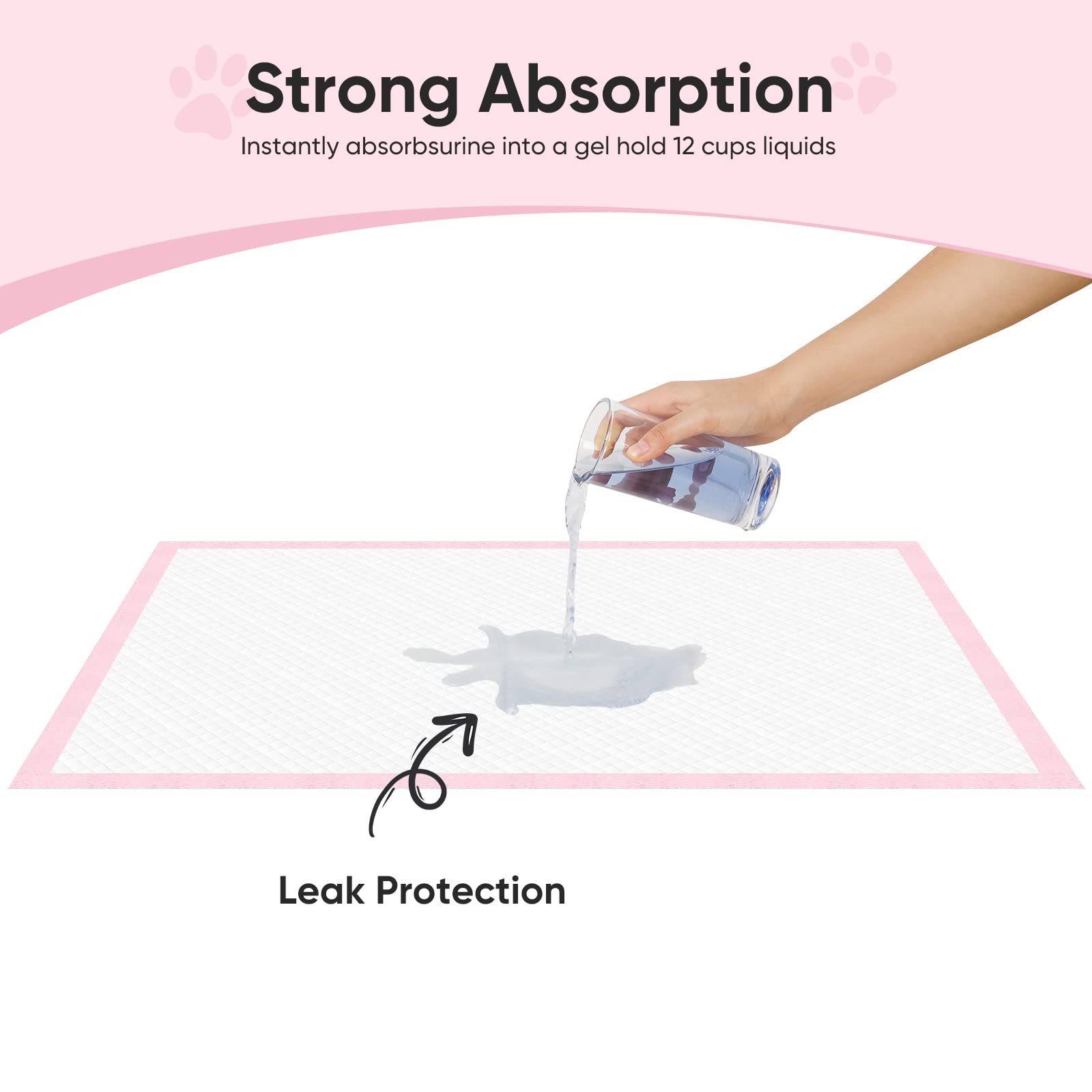 Super-Absorbent Leak-Proof Dog and Puppy Pet Training Pad, Housebreaking Puppy Pads Disposable (18" X 24" - Small 50PCS)