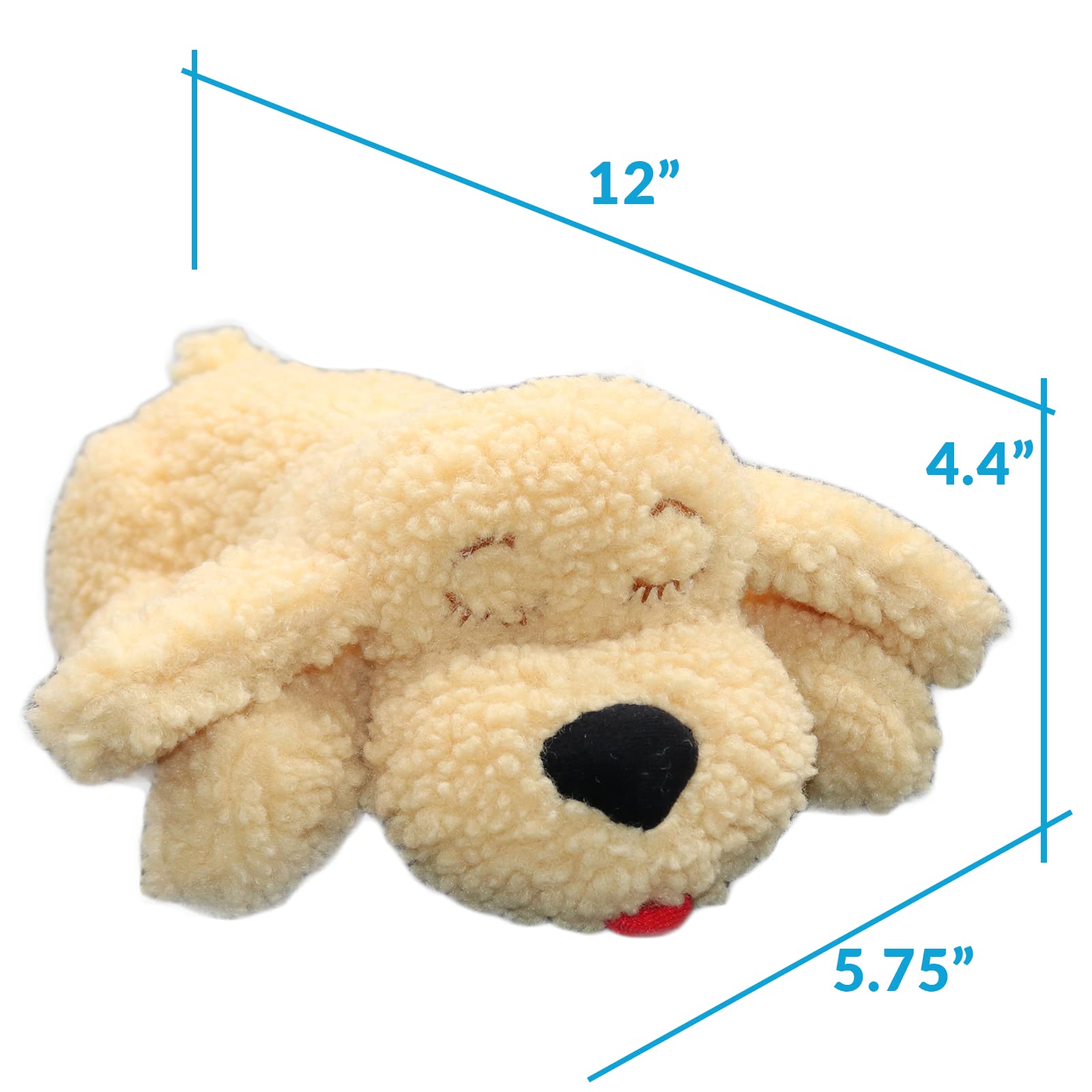 Snuggle Puppy Plus with 3 Heat Packs & All New Smartbeat Motion Activated RealFeel Heartbeat, Pet Anxiety Relief and Calming Aid - Comfort Toy for Behavioral Training (Doodle)