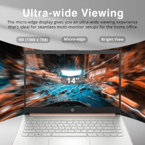 HP Stream 14" HD BrightView Laptop, Intel Celeron N4120, 4GB RAM, 64GB SSD, Intel HD Graphics, 720p Webcam, 1 year Office 365, Gold, Win 11 S, 128GB Hotface USB Card