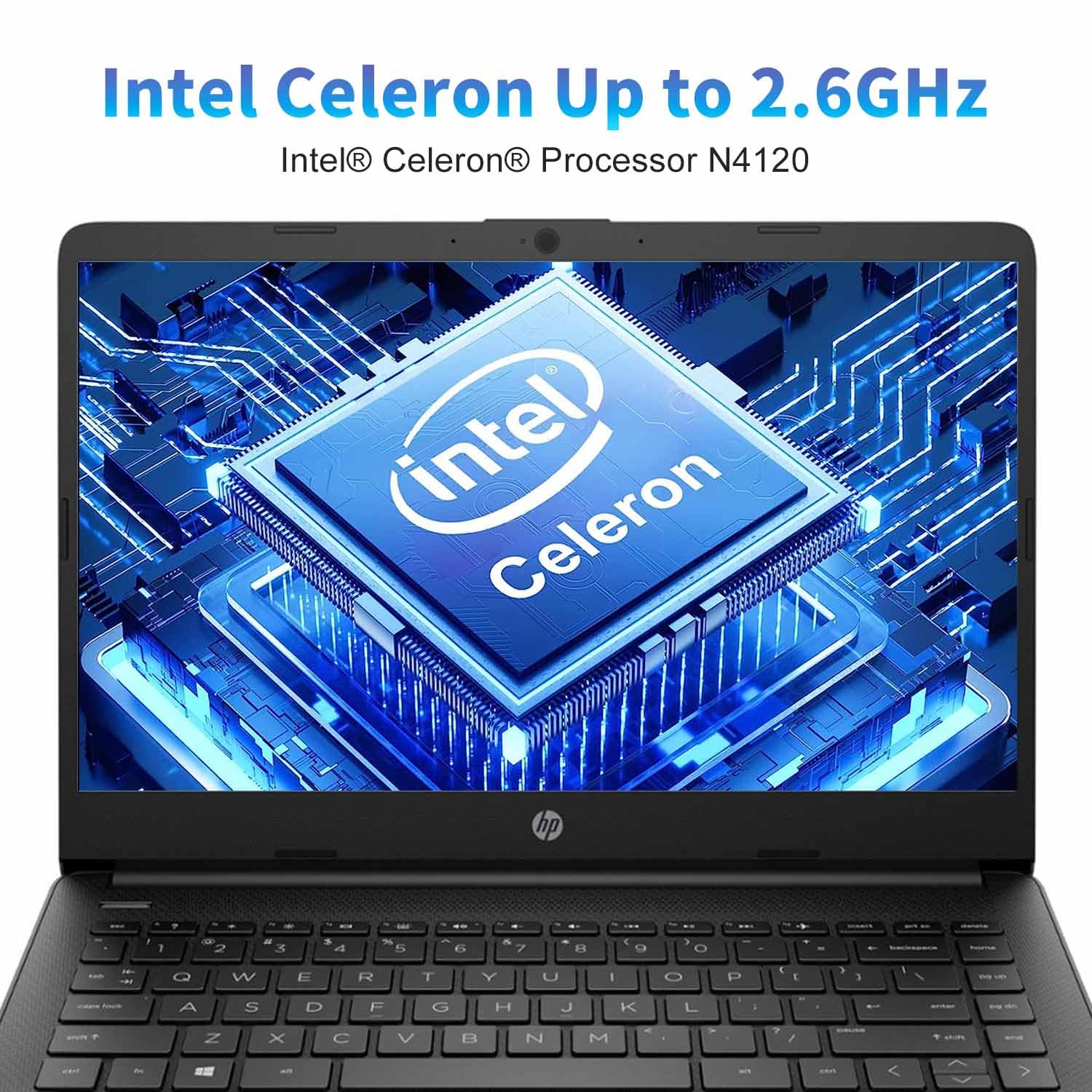 HP Stream Laptop 14" HD, Intel Celeron N4020 Processor, 4GB DDR4 RAM, 64GB SSD, Intel HD Graphics, 720p Webcam, 1 Year Office 365, White, Win 11 S, Alpacatec Accessories