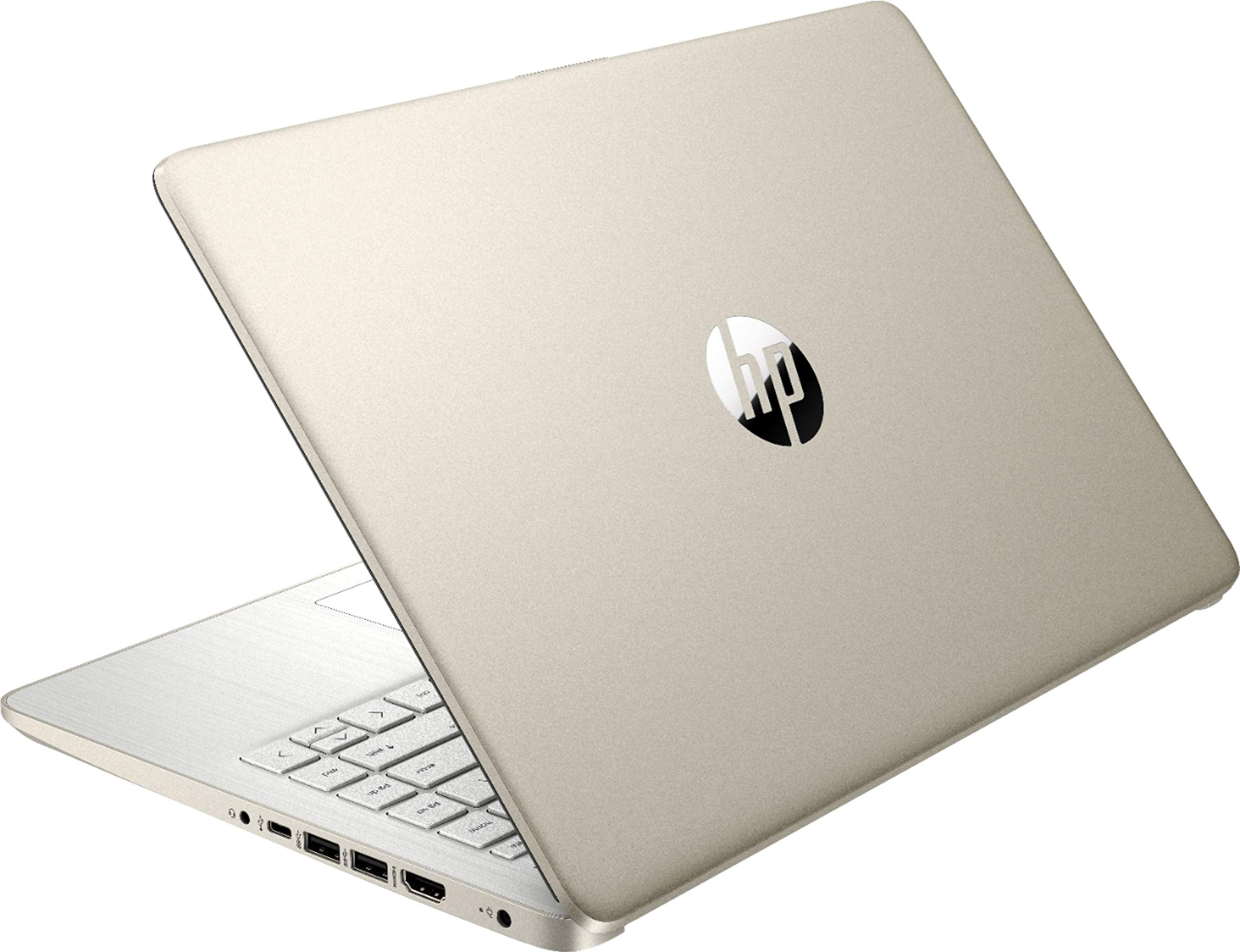 2022 HP Stream 14inch Laptop, Intel Celeron N4020 Dual-Core Processor, 4GB DDR4 Memory, 128GB Storage(64GB eMMC+64GB Card),WiFi,Webcam,Bluetooth,1-Year Microsoft 365, Win 10 S, Pale Gold | NoCo bundle