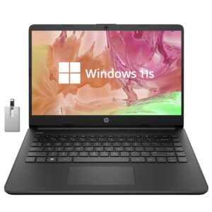 HP 2021 Stream 14" HD Laptop Computer, Intel Celeron N4020 Processor, 4GB RAM, 64GB eMMC, HD Audio, HD Webcam, Intel UHD Graphics 600, 1 Year Office, HDMI, Win 10 S, Black, 32GB SnowBell USB Card