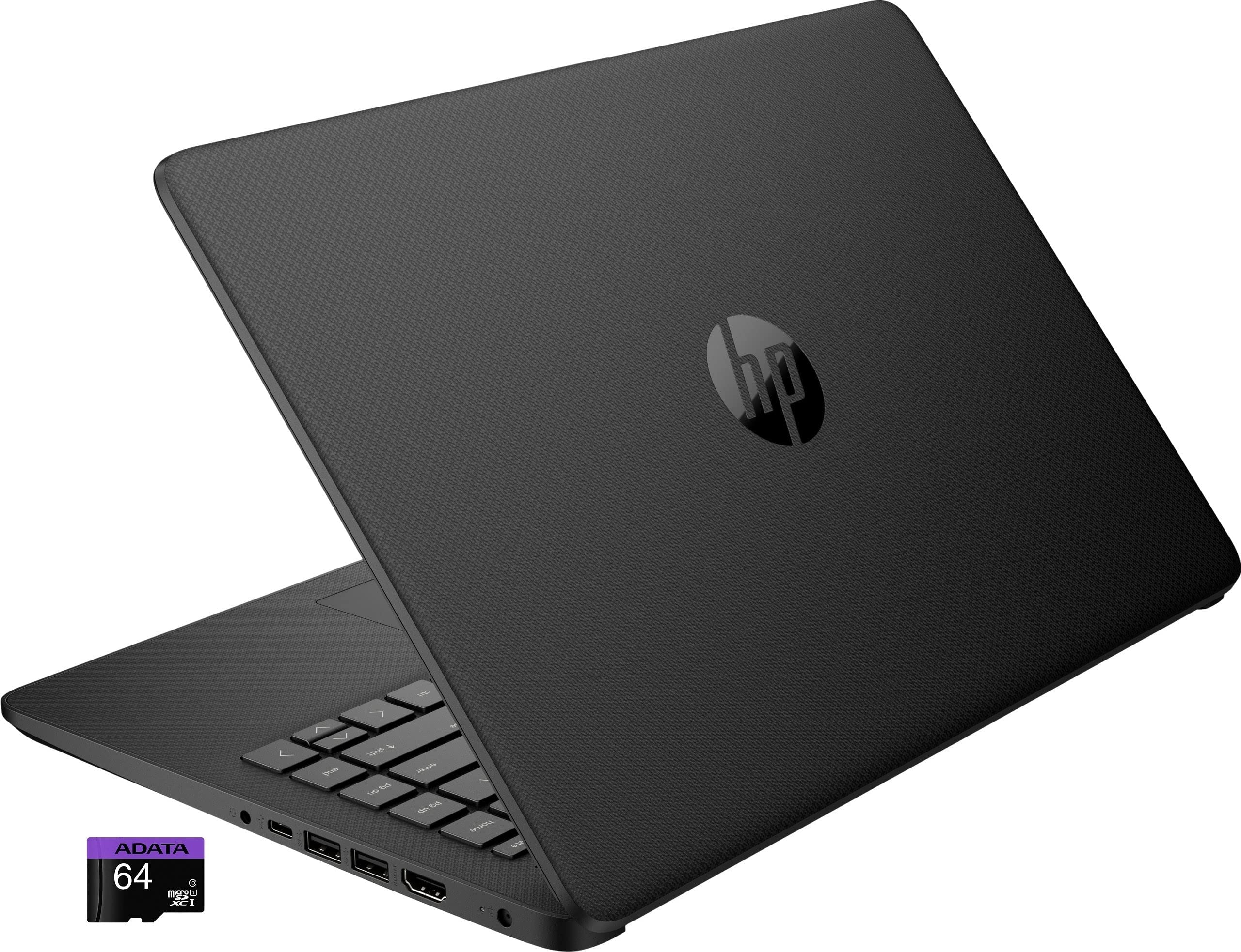 HP Stream 14-inch Laptop, Intel Celeron N4020 Dual-Core Processor, 4GB DDR4 Memory, 128GB Storage(64GB eMMC+64GB Card), Webcam, Bluetooth, 1-Year Microsoft 365, Win10 S, Jet Black (Renewed)