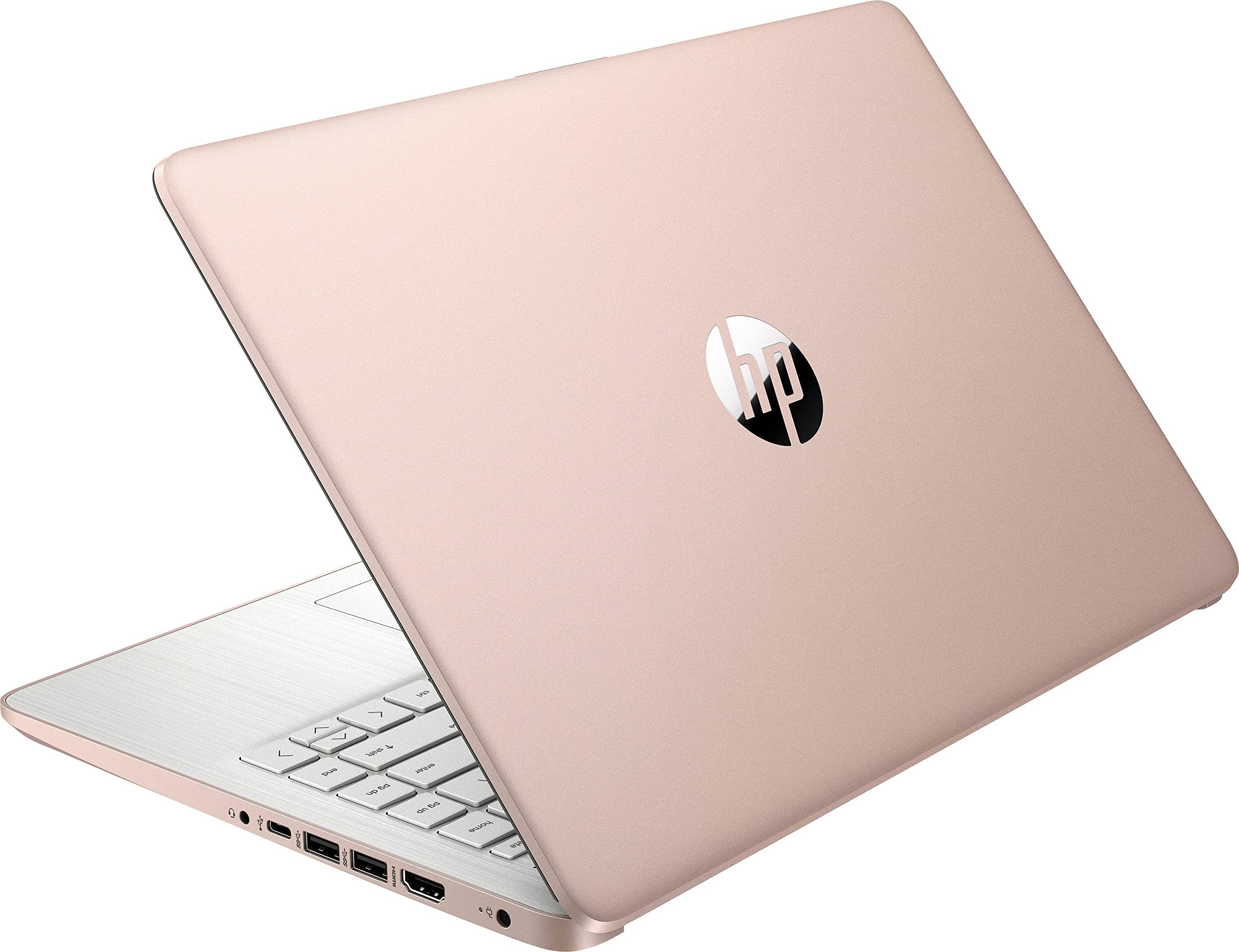 HP Stream 14inch HD Laptop, Intel Celeron N4120 Dual-Core Processor, 32GB DDR4 Memory, 128GB Storage(64GB eMMC+64GB Card), WiFi, Webcam, Bluetooth, Win 11, Rose Gold (Renewed)