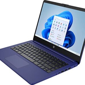 HP Stream 14inch HD Display, Intel Celeron Quad-Core Processor, 32GB DDR4 Memory, 128GB Storage (64GB eMMC+64GB Card),WiFi,Webcam,Bluetooth, Windows 11 S, Indigo Blue (Renewed)