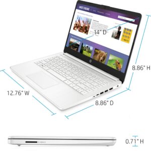 HP Stream 14inch HD Display, Intel Celeron N4120 Quad-Core Processor, 32GB DDR4 RAM, 128GB Storage(64GB eMMC+64GB Card), WiFi, Webcam, Bluetooth, Win11, Snow White (Renewed)