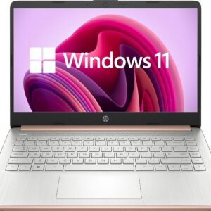 HP 2022 Stream 14inch HD Display,Intel Celeron N4120 Quad-Core,8GB DDR4 Memory,128GB Storage(64GB eMMC+64GB Card),Bluetooth,Webcam, HDMI,Microsoft 365, Win11S, Rose Gold, TGCD Bundle