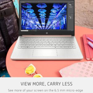 HP 14 Laptop, Intel Celeron N4020, 16GB RAM, 64 GB eMMC Storage, 14-inch HD Touchscreen, Win11, Thin & Portable, 4K Graphics, One Year of Microsoft 365, Rose Gold, W/GaLiMu