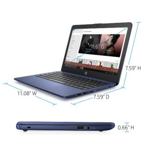 HP Stream 11-inch HD Laptop, Intel Celeron N4000, 4 GB RAM, 32 GB eMMC, Windows 10 Home in S Mode with Office 365 Personal for 1 Year (11-ak0010nr, Royal Blue) (Renewed)