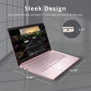 HP Stream 14" HD BrightView Laptop, Intel Celeron N4020 Processor, 16GB RAM, 64GB SSD, Intel HD Graphics, 720p HD Webcam, 1 year Office 365, Pink, Win 11, 32GB Hotface USB Card