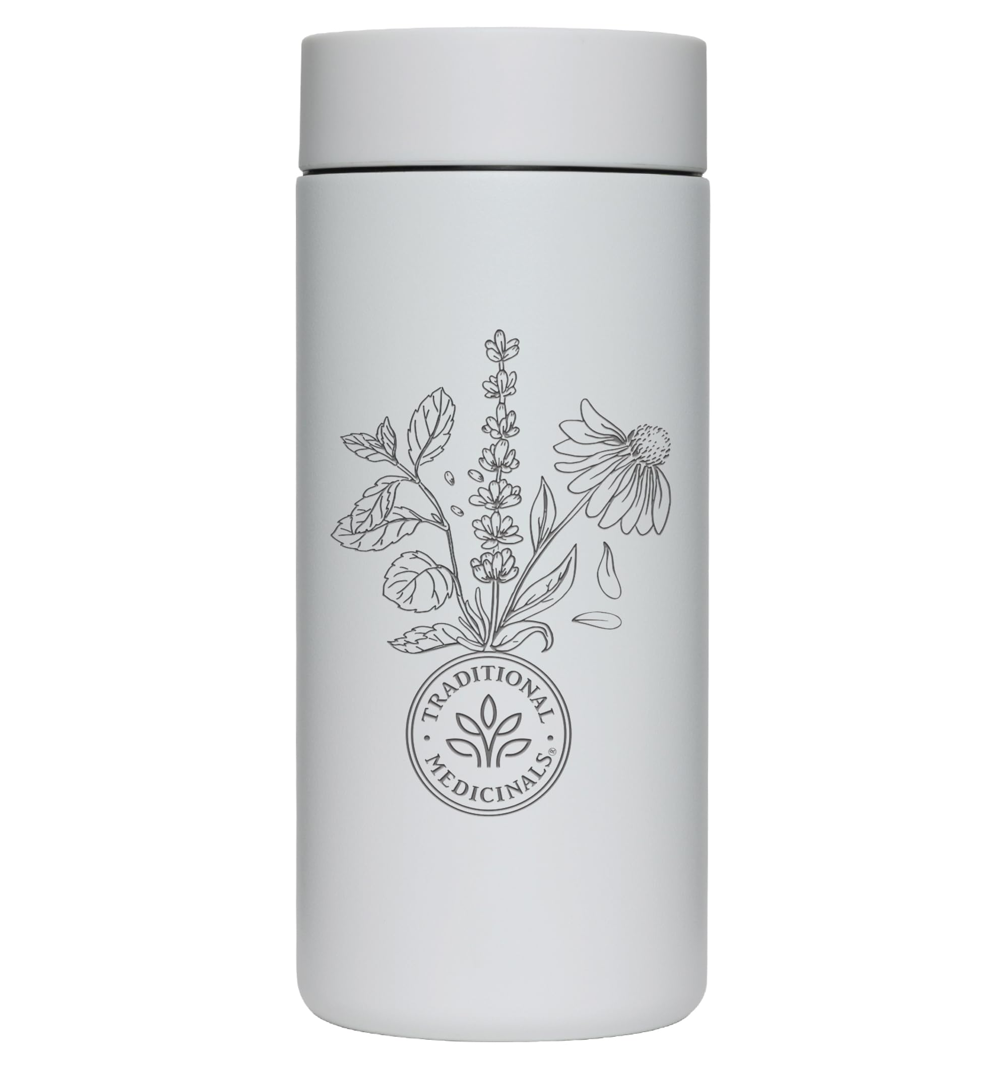 Traditional Medicinals - Miir 360 Traveler Stainless Steel Double-Wall Vacuum Insulated Tumbler, White, 12 Fluid Ounces