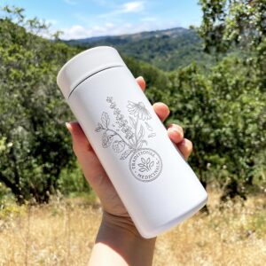 Traditional Medicinals - Miir 360 Traveler Stainless Steel Double-Wall Vacuum Insulated Tumbler, White, 12 Fluid Ounces