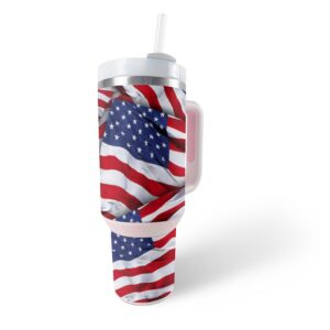 mightyskins skin compatible with stanley the quencher h2.0 flowstate 40 oz tumbler - patriot | protective, durable, and unique vinyl decal wrap cover | easy to apply, remove, and change styles