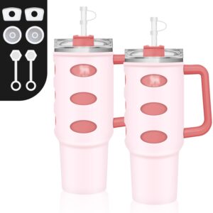 silicone boot for stanley h2.0 30 oz quencher,with silicone spill proof stopper set stanley upgraded all inclusive silicone boot protects against dents leakproof stanley cup accessories-2pcs