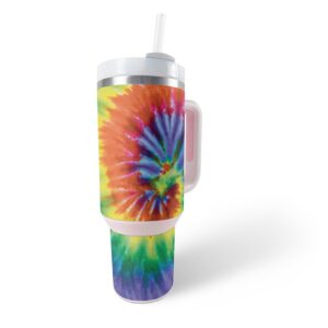 MightySkins Skin Compatible with Stanley The Quencher H2.0 FlowState 40 Oz Tumbler - Tie Dye Spiral | Protective, Durable, and Unique Vinyl Decal wrap Cover | Easy to Apply, Remove, and Change Styles