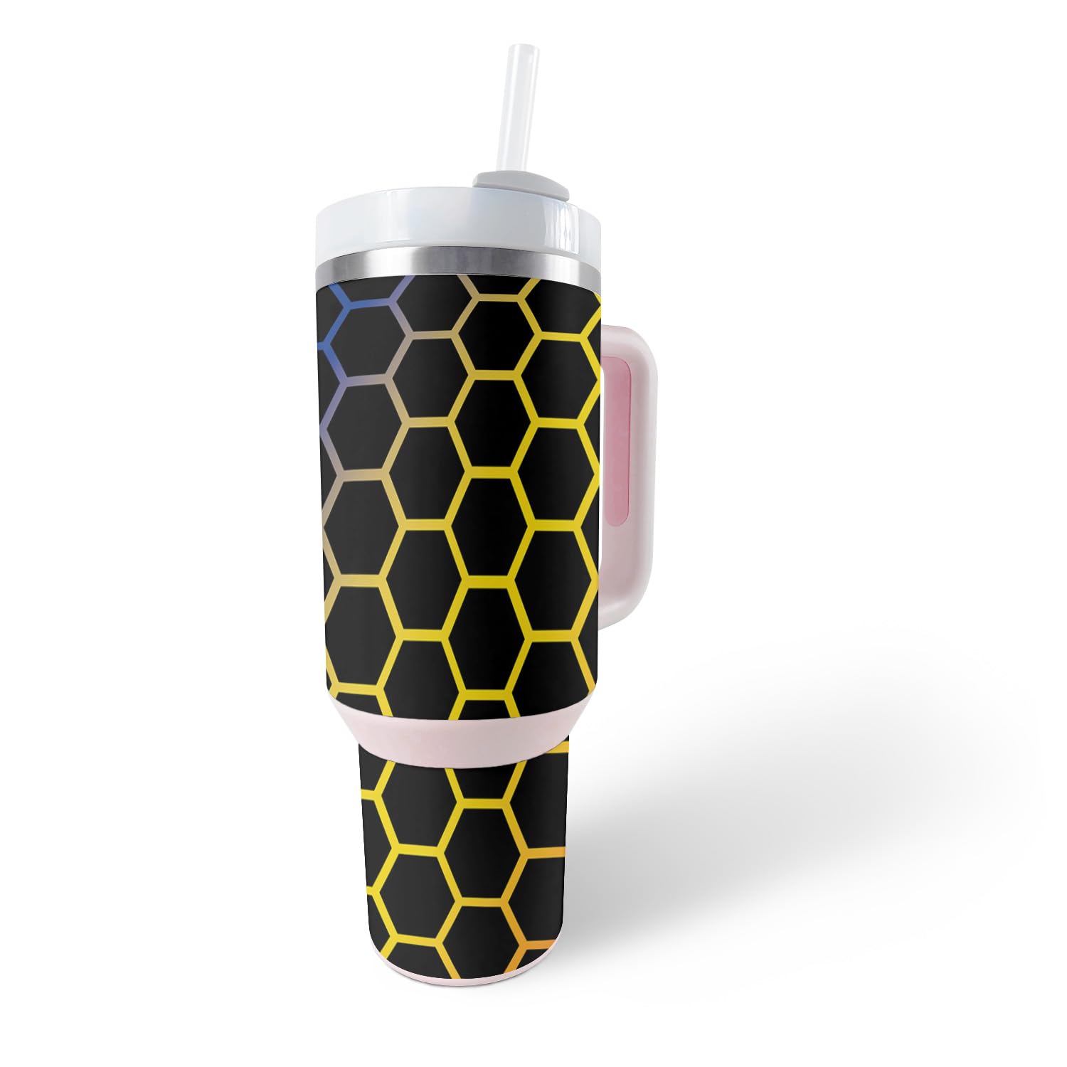 MightySkins Skin Compatible with Stanley The Quencher H2.0 FlowState 40 Oz Tumbler - Primary Honeycomb | Protective, Durable, and Unique Vinyl Decal wrap Cover | Easy to Apply