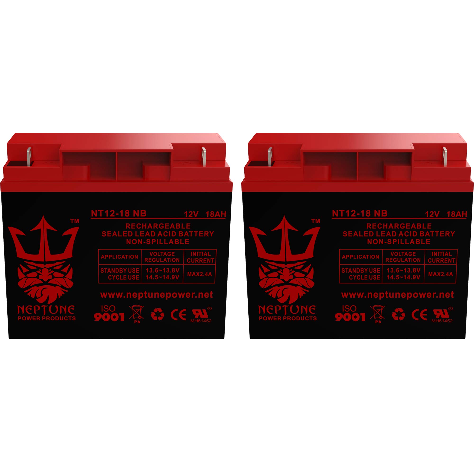 Neptune Power Products Replacement for CruzIn Cooler 500 Watt 12V 18Ah SLA Electric Scooters Battery - 2 Pack