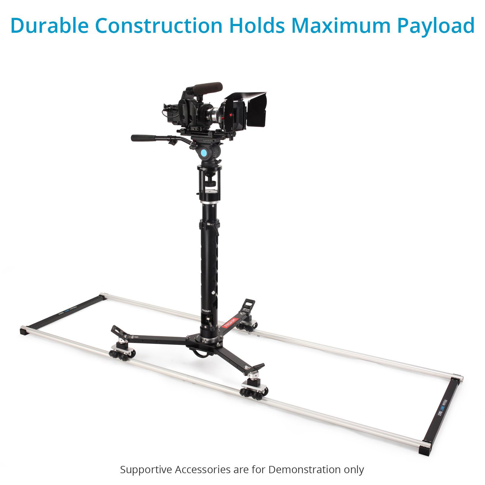 PROAIM Track Wheel Set for Proaim Portable Dolly. Adapts 1-2” Track Systems. for Straight/Curve Track. Payload up to 500kg / 1100lb. (DW-PRTD)