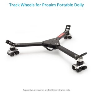 PROAIM Track Wheel Set for Proaim Portable Dolly. Adapts 1-2” Track Systems. for Straight/Curve Track. Payload up to 500kg / 1100lb. (DW-PRTD)