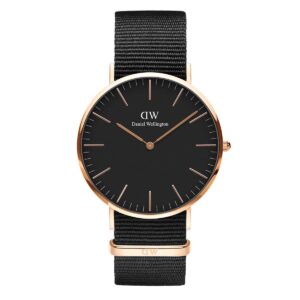 Daniel Wellington Classic Cornwall 40mm Men's Watch, DW Classic Fabric (Polyester) Rose Gold Watch for Men