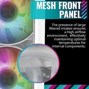 Cooler Master HAF 500 White High Airflow ATX Mid-Tower, Mesh Front Panel, Dual 200mm Customizable ARG Lighting Fans, Rotatable GPU Fan, USB 3.2 Gen 2 Type C and Tempered Glass (H500-WGNN-S00)