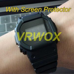 VRWOX 3-Pcs TPU Screen Protector For DW5600 GW-B5600 Watch, Full Coverage Screen Protector HD Clear Anti-Bubble and Anti-Scratch For (DW-5600)