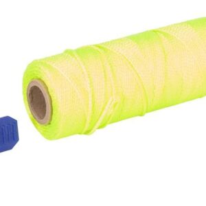 Marshalltown Mason's Line Winder, with Handle and 500FT Yellow Braided Line, Refillable, Made in The USA, LWML339