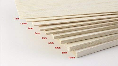 Dancing Wings Hobby AAA+ Balsa Wood Sheet Special for RC Airplane and Boat Model DIY Balsa Wood Sheet Pieces 1.5mm (Thickness) 500mm(Long) 100(Wide) mm (LS-QM-10-002)