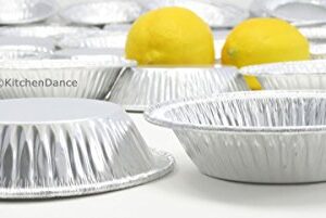 KitchenDance Disposable Aluminum Deep Tart Pan - 4 1/4 Inches Round Aluminum Foil Pans for Fruit Tarts, Individual Desserts - Baking Pan Perfect for Baking, Cooking, Preparing Food - 425, 500 Count