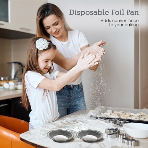 KitchenDance Disposable Aluminum Deep Tart Pan - 4 1/4 Inches Round Aluminum Foil Pans for Fruit Tarts, Individual Desserts - Baking Pan Perfect for Baking, Cooking, Preparing Food - 425, 500 Count