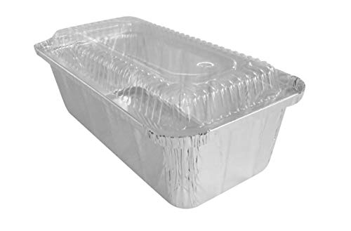 KitchenDance Disposable D & W Fine Aluminum Closeable Loaf Pan with Dome Lid - 33 Ounces Non-stick Aluminum Foil Pans Cakes, Cobblers - Baking Pan Perfect for Baking,Preparing Food, 212P, 500 Count