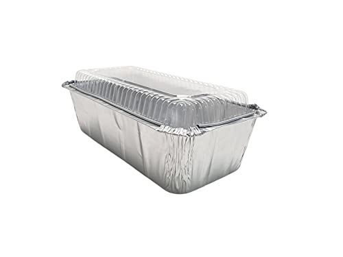 KitchenDance Disposable D & W Fine Aluminum Closeable Loaf Pan with Dome Lid - 33 Ounces Non-stick Aluminum Foil Pans Cakes, Cobblers - Baking Pan Perfect for Baking,Preparing Food, 212P, 500 Count