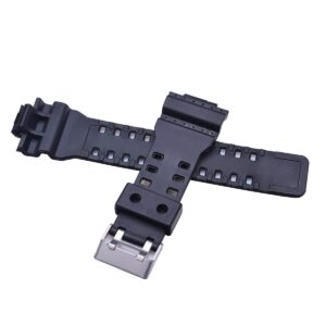 Natural Resin Replacement Watch Band Strap for Casio Mens G-Shock G-8900/GLS-8900/GR-8900/GW-8900/GD-100/GD-110/GD-120/GA-110/100/120/200/150/GLS-100/GA-300 (Black)