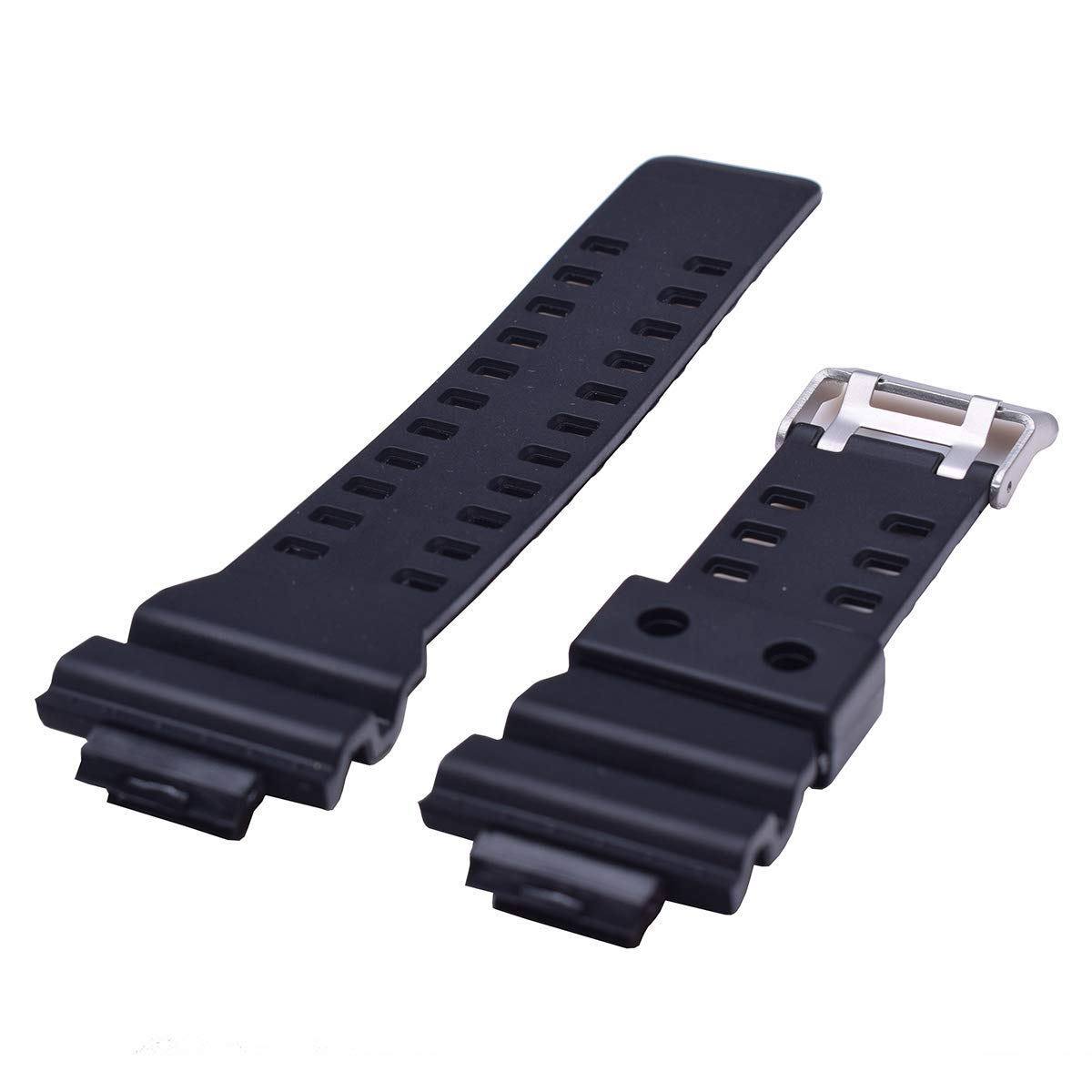 Natural Resin Replacement Watch Band Strap for Casio Mens G-Shock G-8900/GLS-8900/GR-8900/GW-8900/GD-100/GD-110/GD-120/GA-110/100/120/200/150/GLS-100/GA-300 (Black)