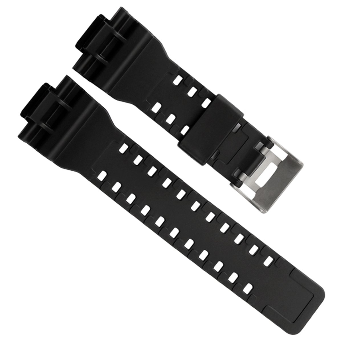 Natural Resin Replacement Watch Band Strap for Casio Mens G-Shock G-8900/GLS-8900/GR-8900/GW-8900/GD-100/GD-110/GD-120/GA-110/100/120/200/150/GLS-100/GA-300 (Black)