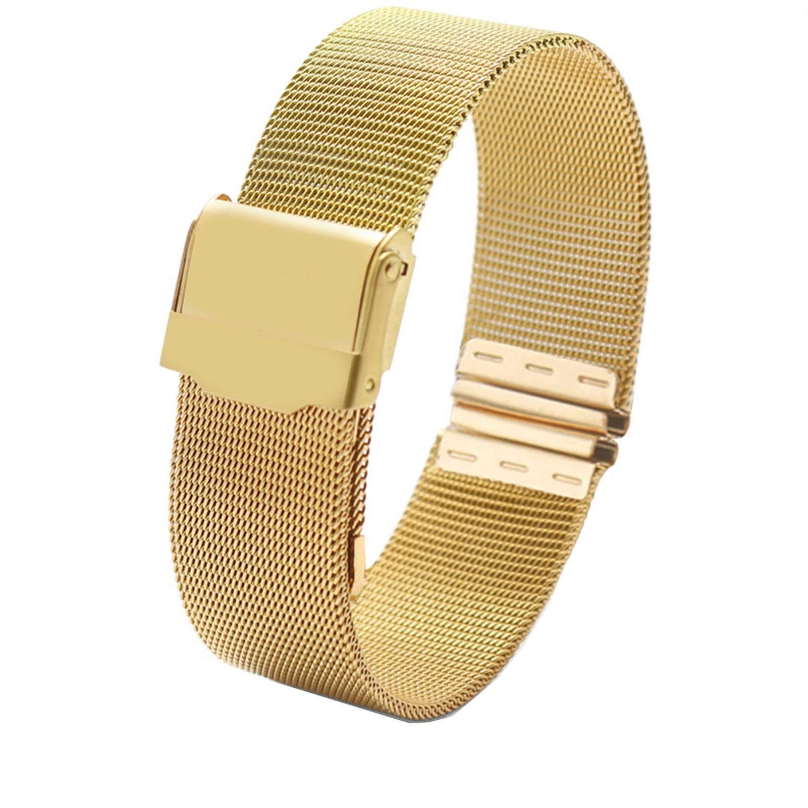 COEPMG Milanese Loop Female Simple watchband 12 13 14 15 16 17 18 19 20 22mm Metal Weave Fashion Trend Bracelet for DW AR watchband (Color : Gold, Size : 17mm)