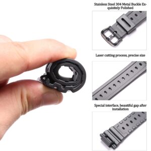 MCXGL 16mm Unisex Resin Strap Compatible with G-Shock DW5600 GW-M5610 DW6900 GW-6900 DW-6600 Outdoor sports Rubber Watchband